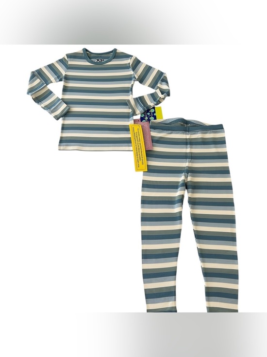 Kickee Pants Other - NWT Kickee Pants Photography Striped Blue & Cream Bamboo Pajama Set